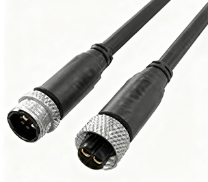 M12 2-core waterproof power connector harness